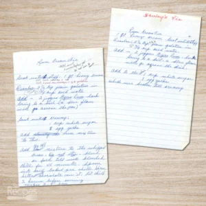 Handwritten recipe for Rum Cream Pie