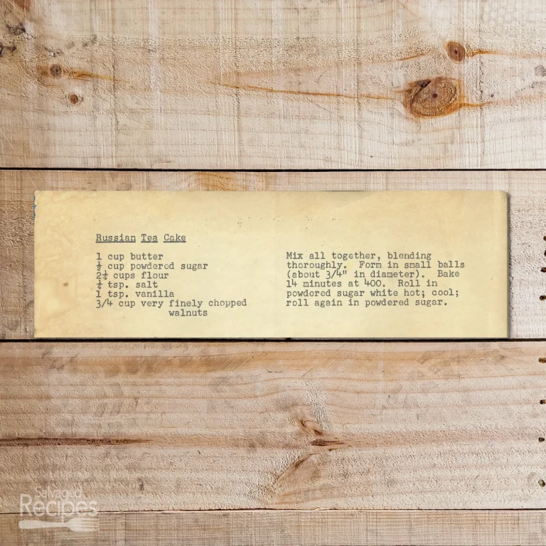 Typed recipe for Russian Tea Cake