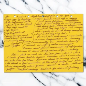 Handwritten recipe for The Fussiest Steak Marinade