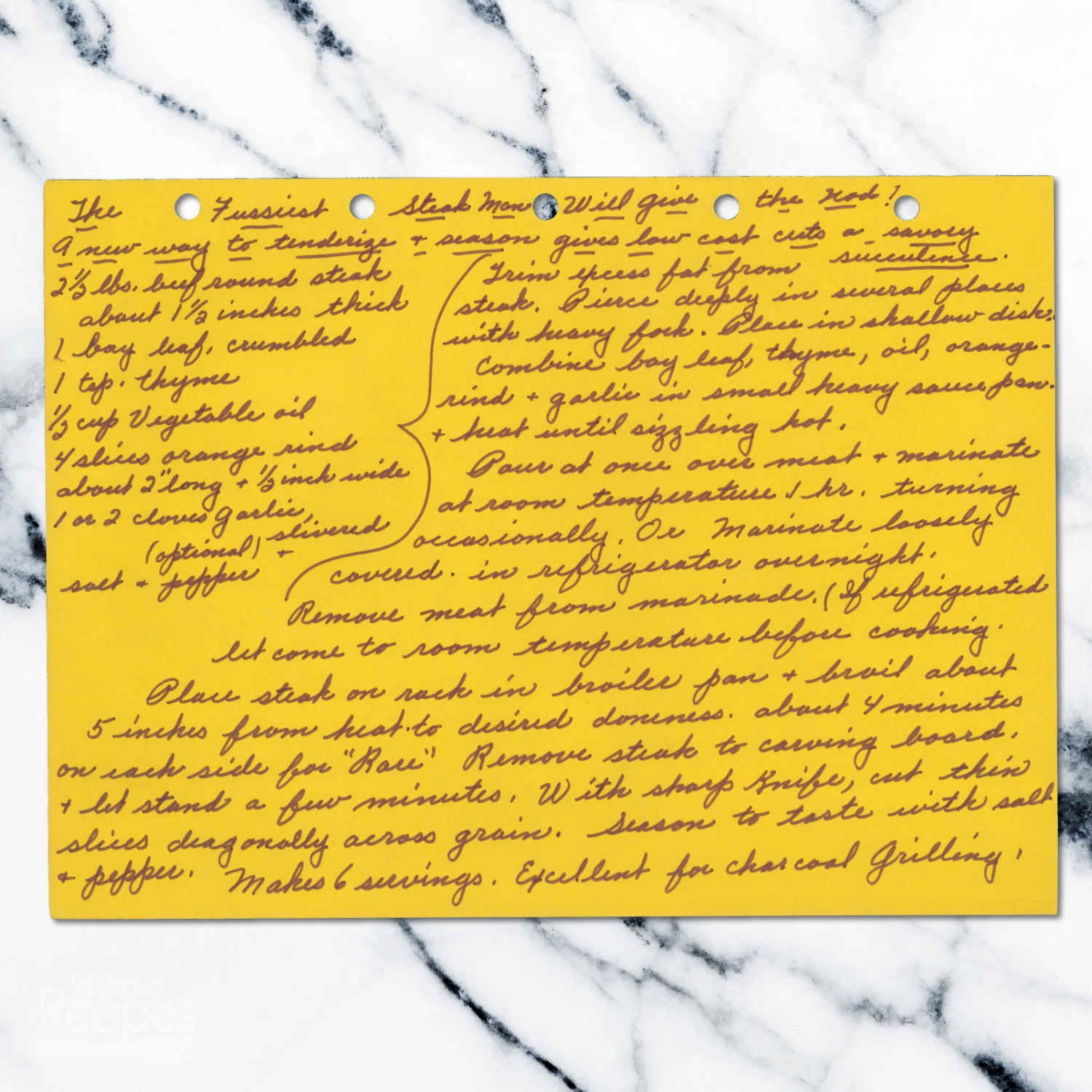 The Fussiest Round Steak Marinade