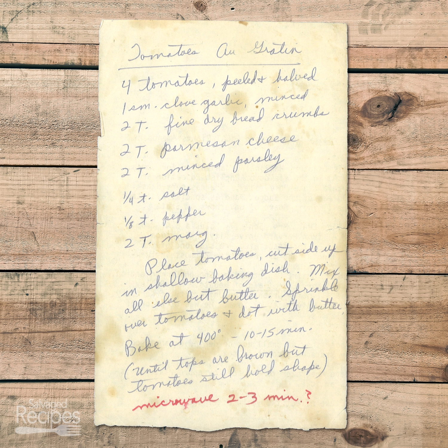 Tomatoes au Gratin with Parmesan and Bread Crumbs