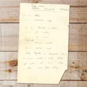 Handwritten recipe for Tuna Chicken Casserole