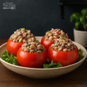 Tuna and White Bean Salad in Tomato Shells