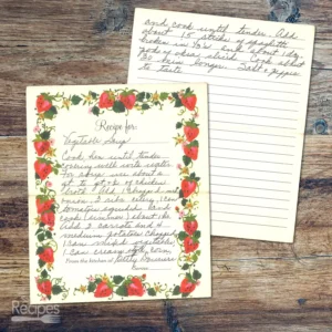 Handwritten recipe for Vegetable Soup