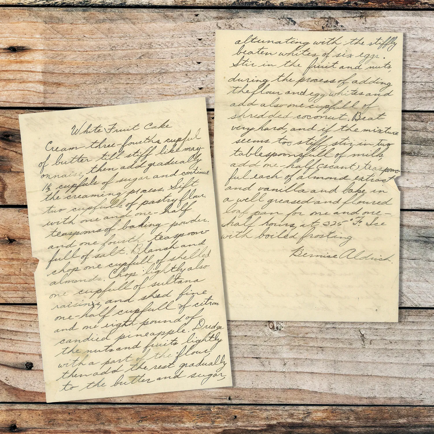 White Fruit Cake with Coconut and Almonds from Bernie Aldrich