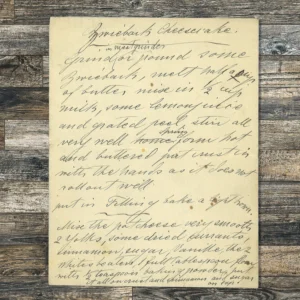 Handwritten recipe for Zwieback Cheesecake