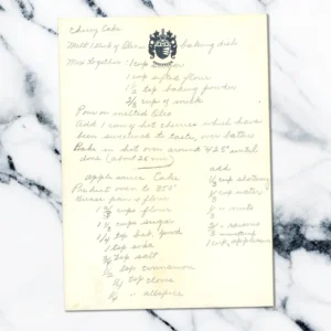 Handwritten recipe for Cherry Cake