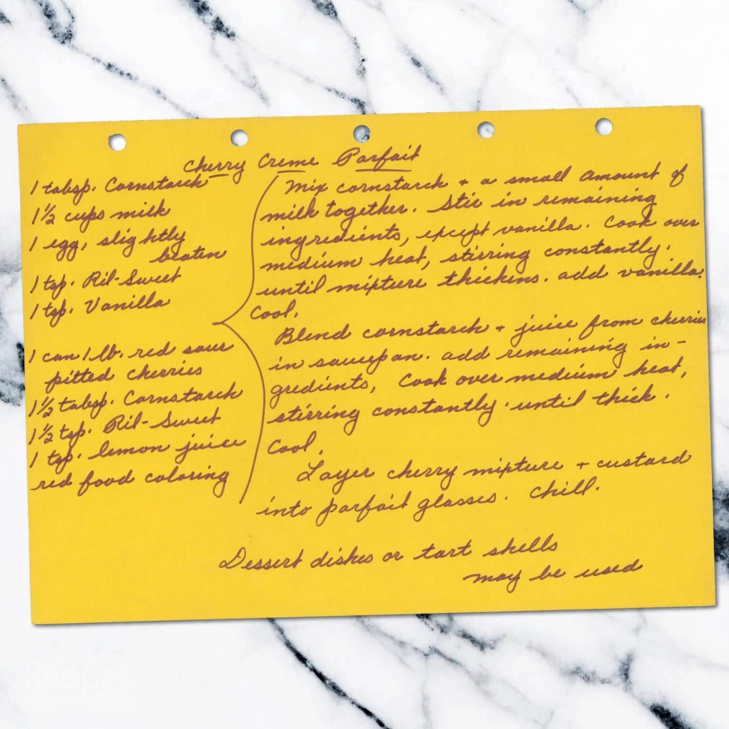 Cherry Cream Parfait Dessert