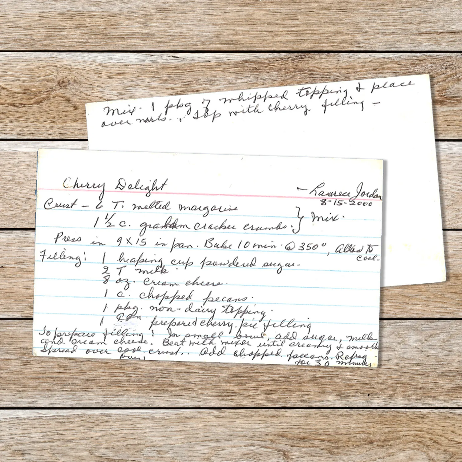 Creamy Cherry Delight with Graham Cracker Crust from Laurence Jordan