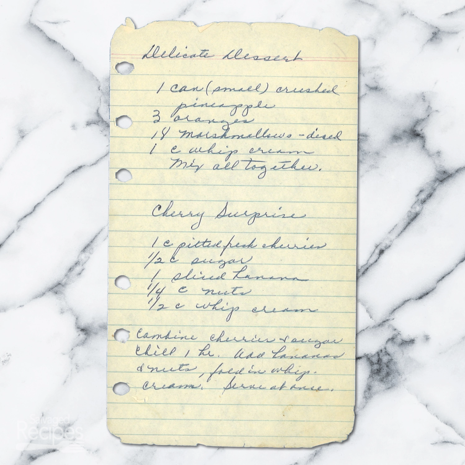 Cherry Banana Whipped Cream Salad