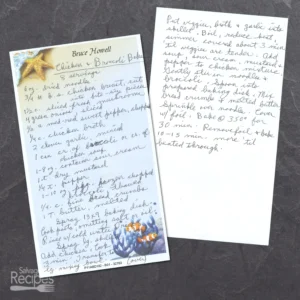 Handwritten recipe for Chicken Broccoli Bake