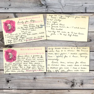 Handwritten recipe card for Chili Verde
