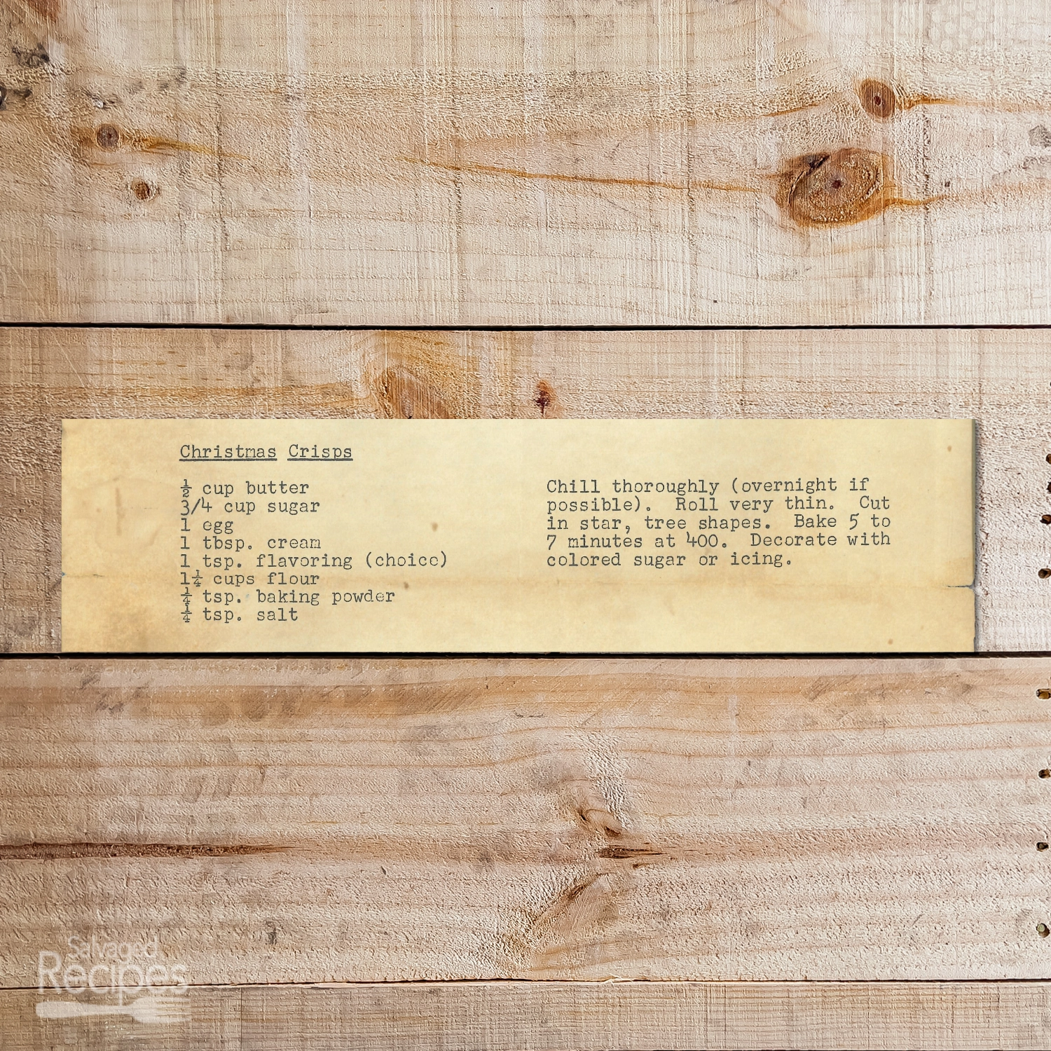 Classic Christmas Crisp Sugar Cookies