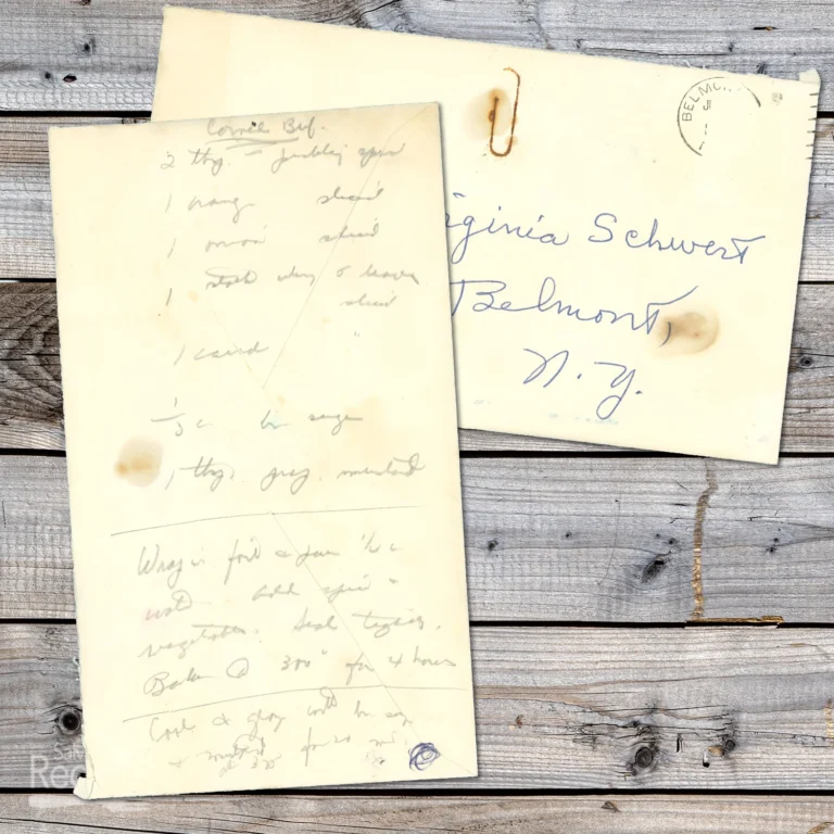 Handwritten recipe for Corned Beef