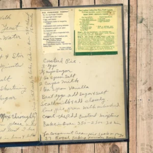Handwritten recipe for Custard Pie