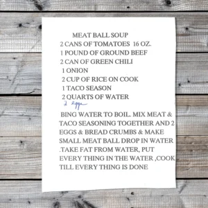Typed recipe for Meatball Soup