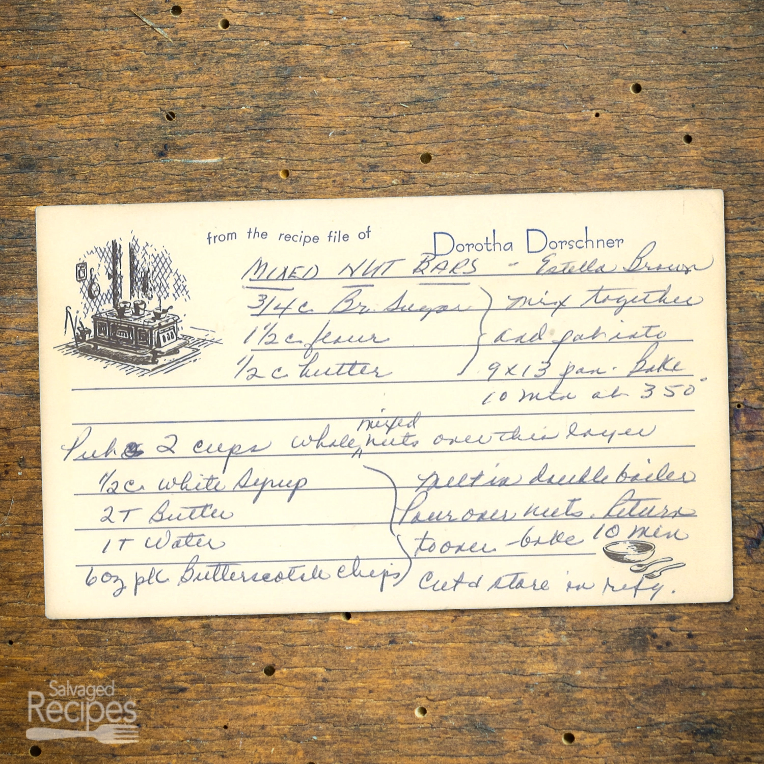 Mixed Nut Bars with Butterscotch Topping