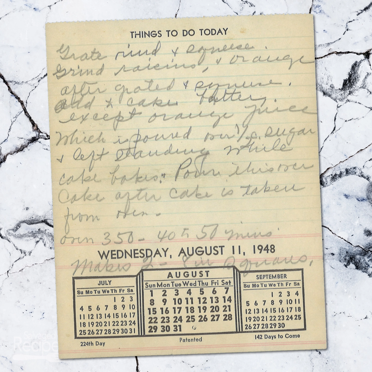 Orange Cake with Citrus Syrup (1948)