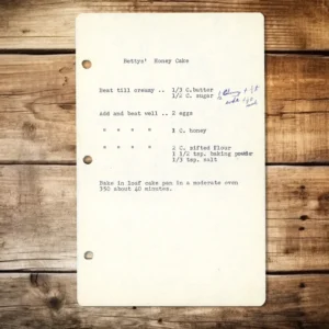 Typed recipe for Betty's Honey Cake