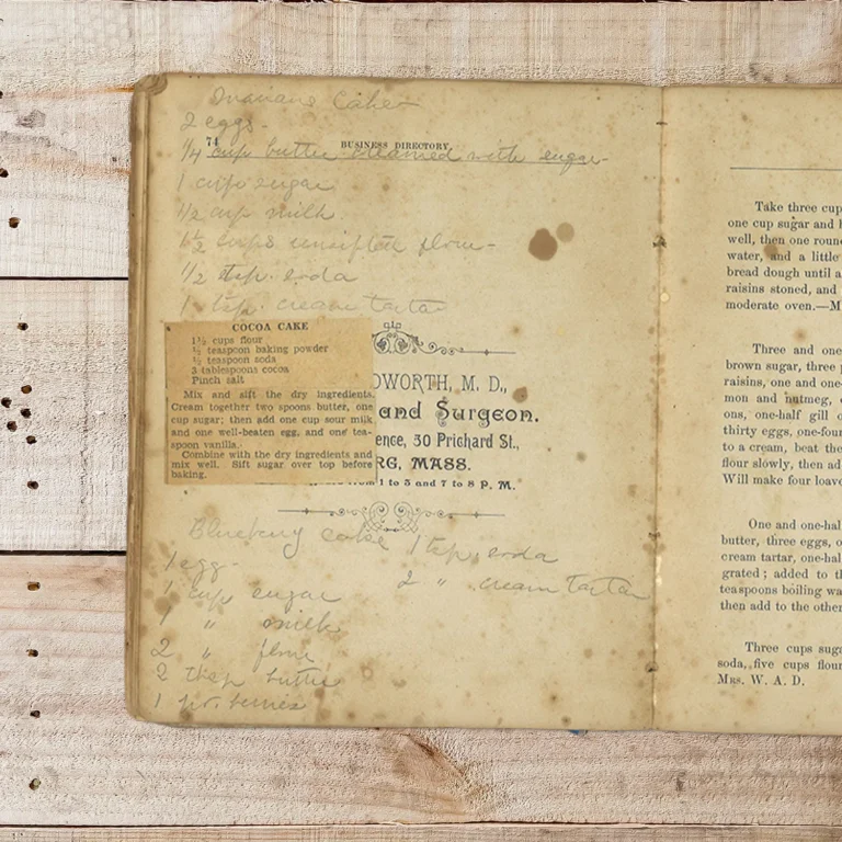 Handwritten recipe for Blueberry Cake