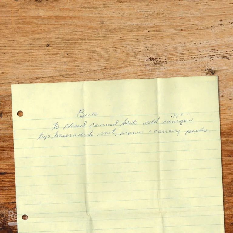 Handwritten recipe for Buts