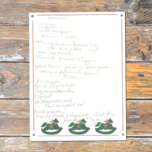 Handwritten recipe for Caramels