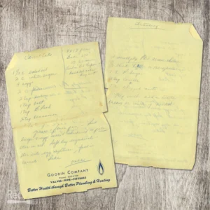 Handwritten recipe for Carrot Cake