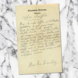 Handwritten recipe for Coffee Soufflé