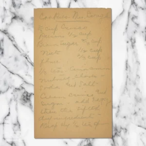 Handwritten recipe for Cookies from Mrs Latagli