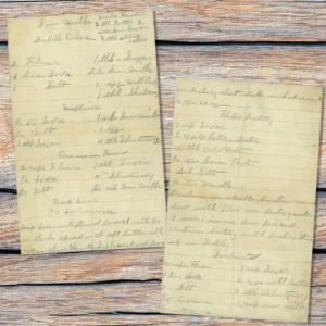 Handwritten recipe for Sour Milk Griddle Cakes