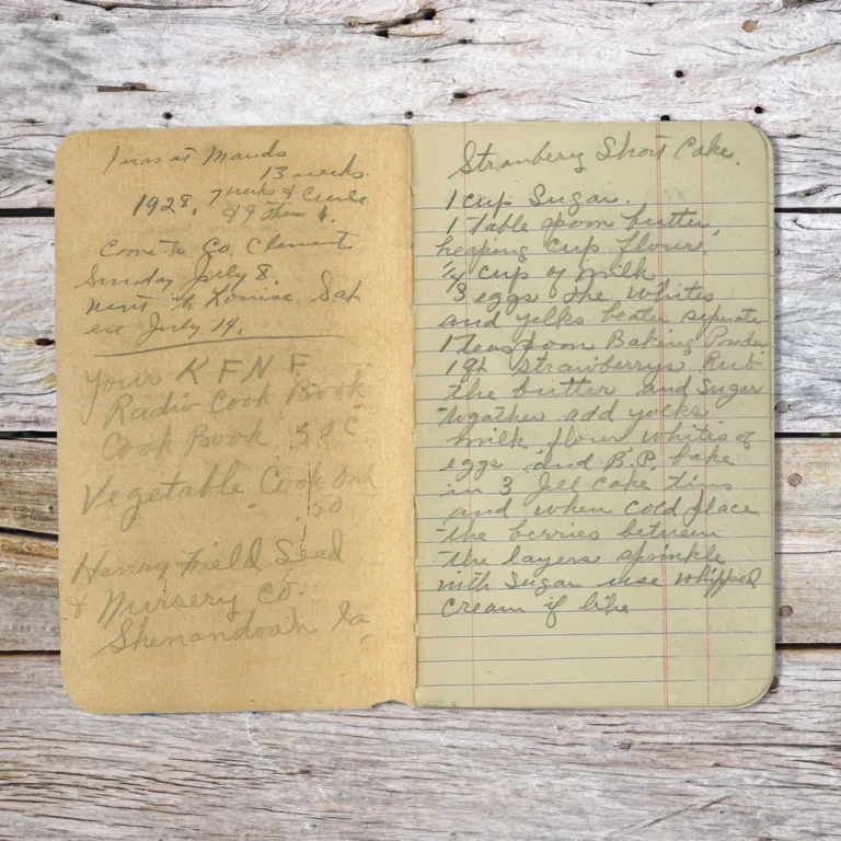 Handwritten recipe for Strawberry Shortcake