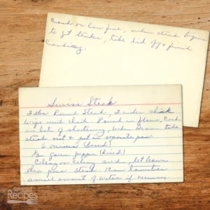 Handwritten recipe card for Swiss Steak