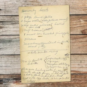 Handwritten recipe for White Wonder Icing