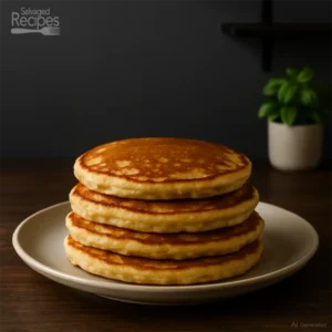 Flapjacks on a cream colored plate