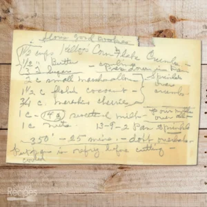 Handwritten recipe for Doris Good Cookies