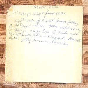 Handwritten recipe for Easter Cake