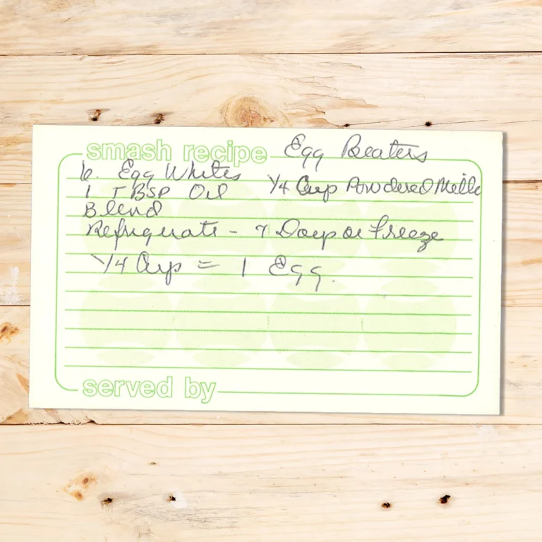 Handwritten recipe card for Egg Beaters