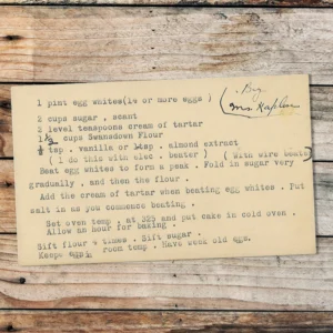 Typed recipe card for Generic Cake