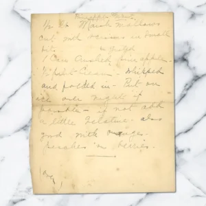 Handwritten recipe for Pineapple Frost