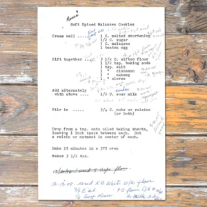 Typed recipe for Roses Soft Spiced Molasses Cookies