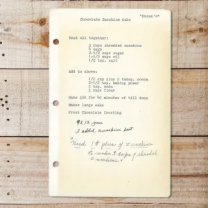 Typed recipe for Chocolate Zucchini Cake