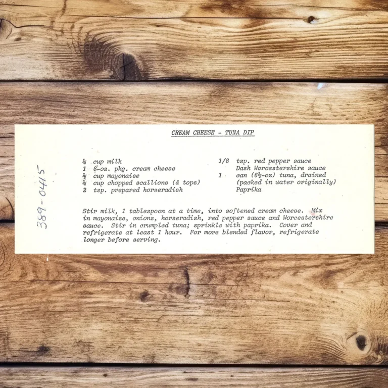 Typed recipe for Cream Cheese Tuna Dip