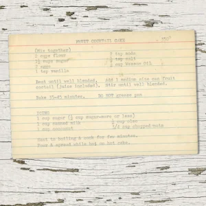 Typed recipe for Fruit Cocktail Cake