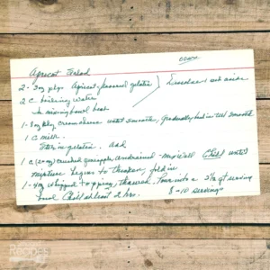 Handwritten recipe card for Apricot Salad