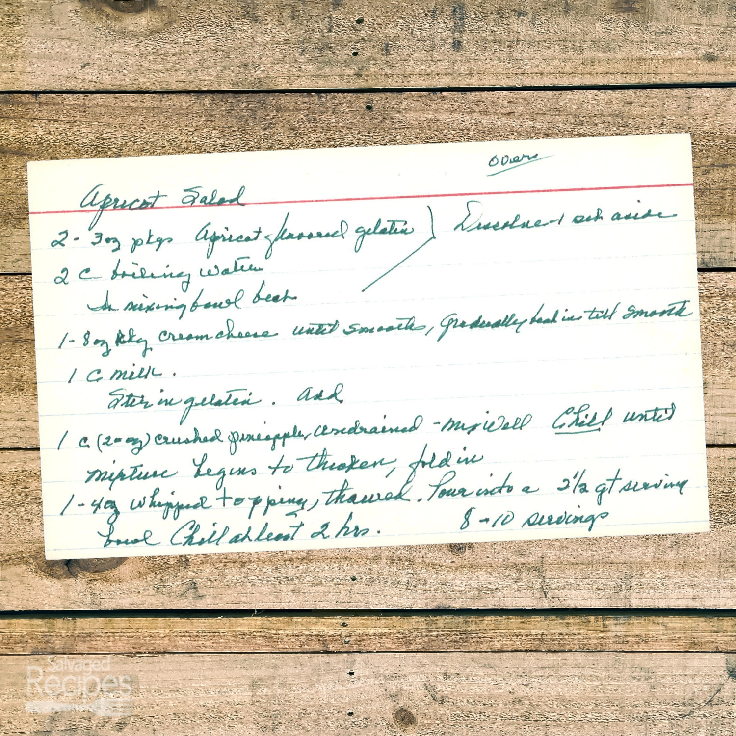 Apricot Gelatin Salad with Pineapple and Cream Cheese