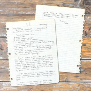 Handwritten recipe for Barb's Caramel Corn