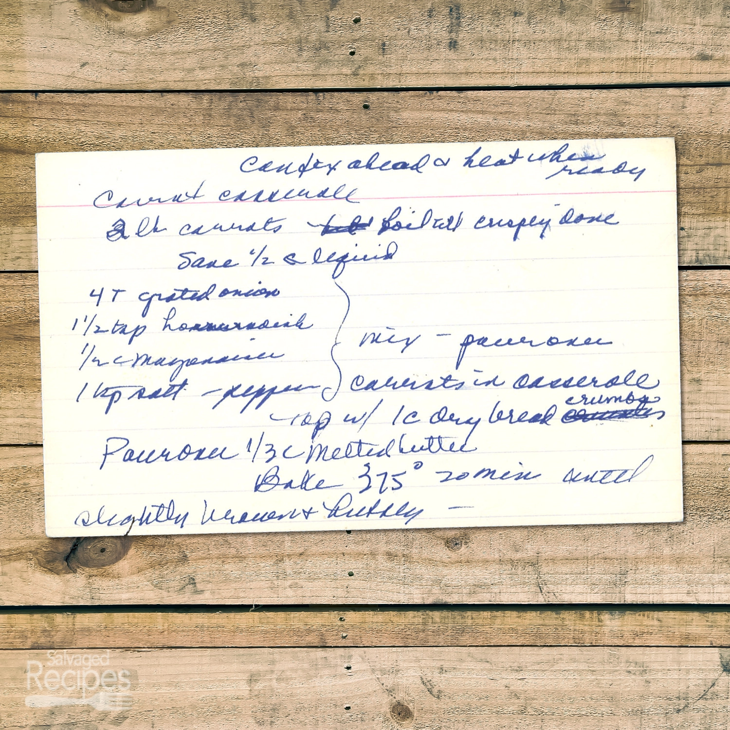 Baked Carrot Casserole with Buttery Breadcrumb Topping