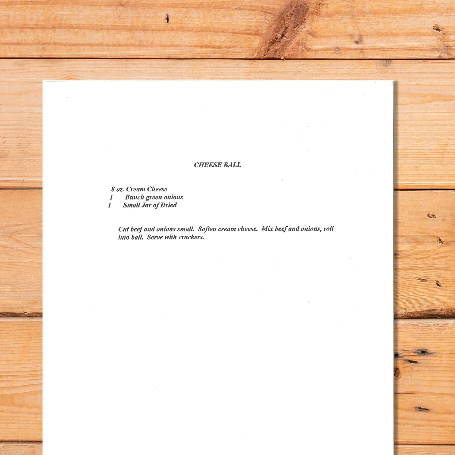 Cream Cheese Ball with Dried Beef and Green Onions