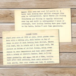 Typed recipe card for Cherry Torte