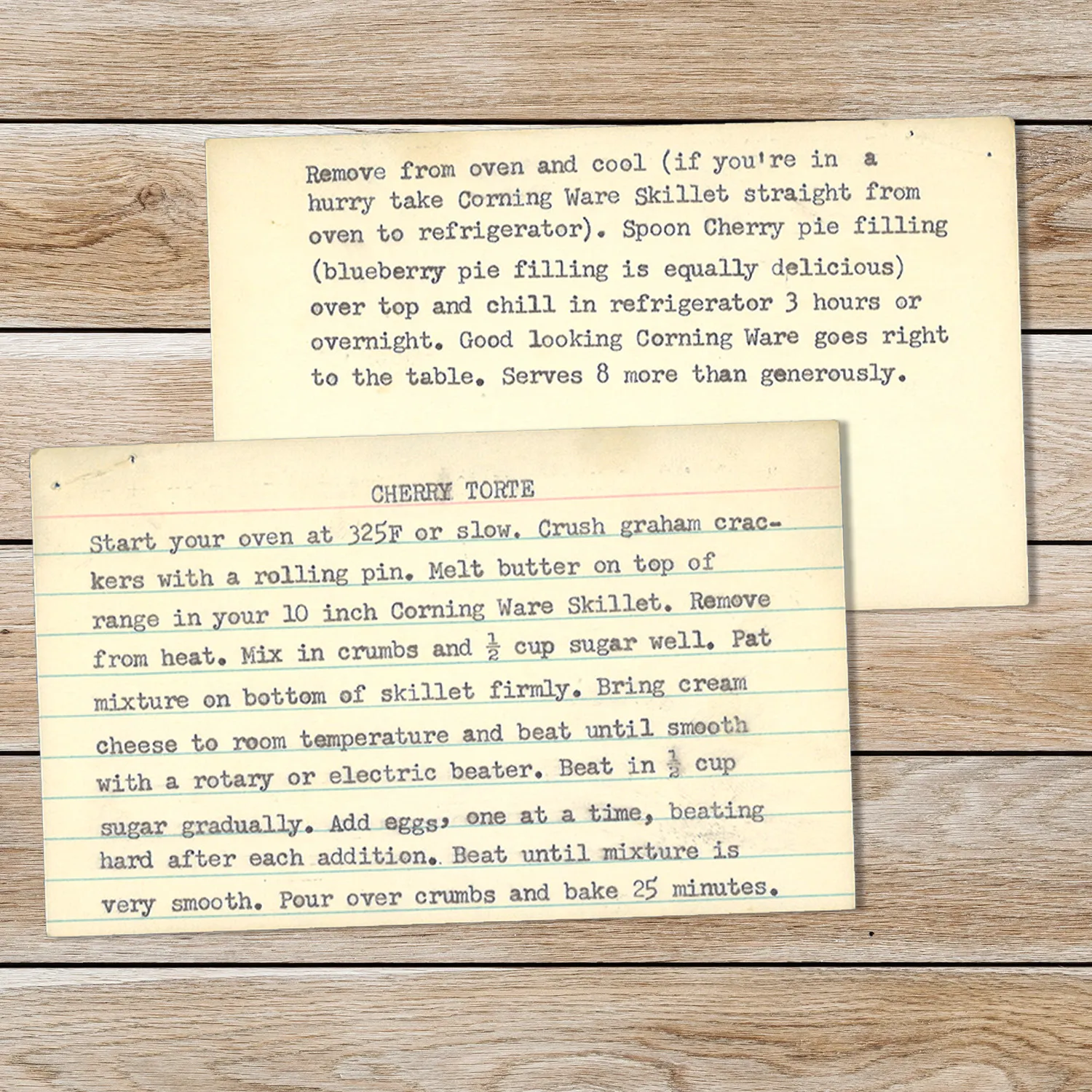 Typed recipe card for Cherry Torte